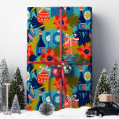 ワイモダンンポインセチア・クリスマス ラッピングペーパー