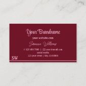 ワイモダンンレッドピストライプンクとモノグラムスタイリッシュ 名刺 (裏面)