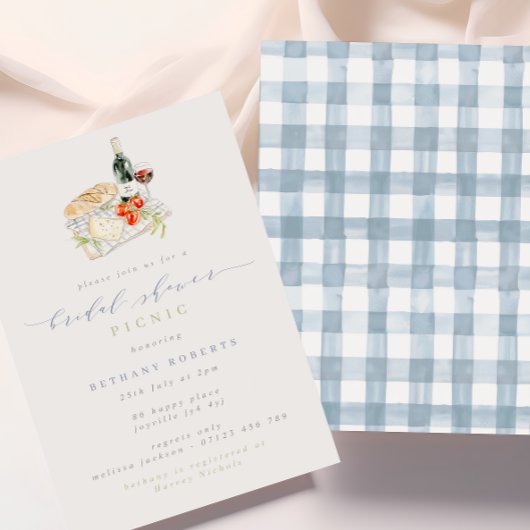 ワイモダンン&チーズブライダルシャワーピクニック 招待状