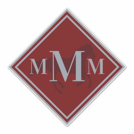 ワイモノグラムのンレッド+シルバー馬タックトランク シール (正面)