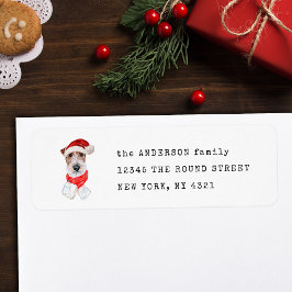 ワイヤおもしろいキツネテリアクリスマスドッグ差出人住所 ラベル