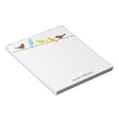 ワイヤのノートパッド上のパーソナライズされた鳥 ノートパッド (アングル)