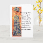 ワイヤアート誕生日グリーティングカード カード (黄色い花)