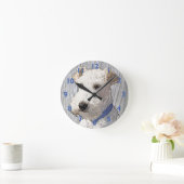 ワイヤキツネテリアアート ラウンド壁時計 (ホーム)