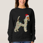 ワイヤキツネテリアクリスマスライトサンタハットドッグXm スウェットシャツ (正面)