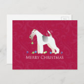 ワイヤキツネテリアシルエットクリスマスデザイン シーズンポストカード (正面/裏面)