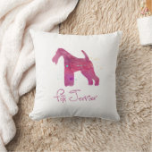 ワイヤキツネテリアシルエット水彩デザイン クッション (ブランケット)