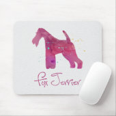 ワイヤキツネテリアシルエット水彩デザイン マウスパッド (マウス)