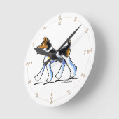 ワイヤキツネテリアトロット ラウンド壁時計 (傾斜)