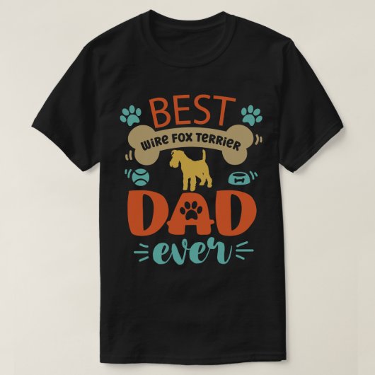 ワイヤキツネテリアドッグパパ Tシャツ (デザイン正面)