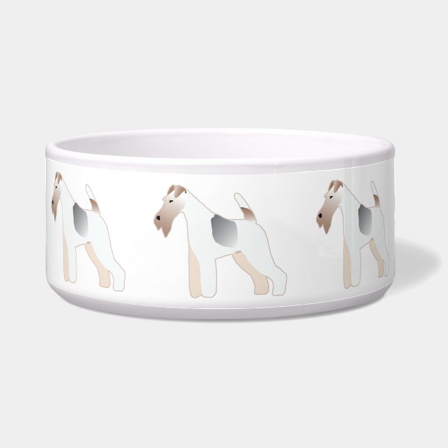ワイヤキツネテリアドッグブリードイラストレーションシルエット ボウル (正面)
