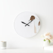 ワイヤキツネテリアドッグブリードイラストレーションシルエット ラージ壁時計 (ホーム)