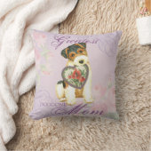 ワイヤキツネテリアハートママ クッション (ブランケット)