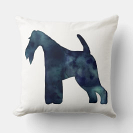 ワイヤキツネテリアブラックウォーターカラーシルエット クッション