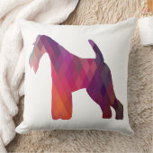 ワイヤキツネテリア幾何学模様シルエット クッション (ブランケット)