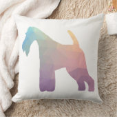 ワイヤキツネテリア幾何学模様シルエット クッション (ブランケット)