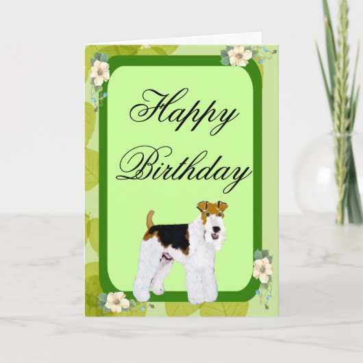 ワイヤキツネテリア – グリーン離れデザイン カード (正面)