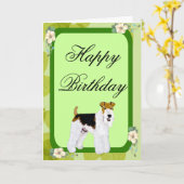 ワイヤキツネテリア – グリーン離れデザイン カード (黄色い花)