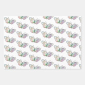 ワイヤバタフライスケッチパターン ラッピングペーパーシート (正面3)