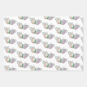 ワイヤバタフライスケッチパターン ラッピングペーパーシート (正面)