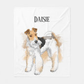 ワイヤパーソナライズされたキツネテリア写真 フリースブランケット (正面)