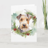 ワイヤフォックステリアクリスマスリースフェスティバルカップ カード (正面)