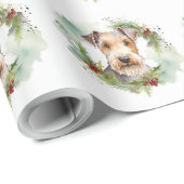 ワイヤフォックステリアクリスマスリースフェスティバルカップ ラッピングペーパー (ロールコーナー)