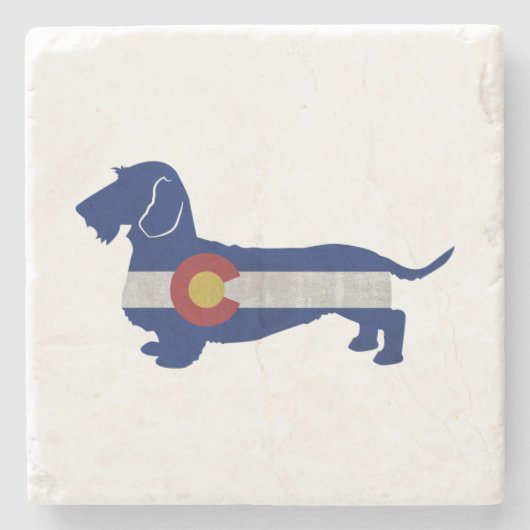 ワイヤフォールドダックシュント州コロラド州旗シルエット ストーンコースター (正面)