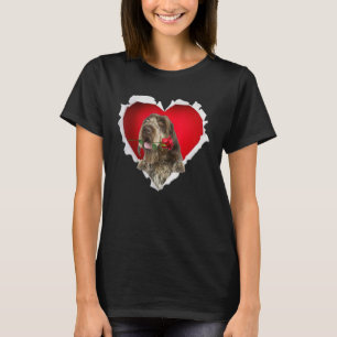 ワイヤフォールドポインティンググリフォンドッグバラハートValenti Tシャツ