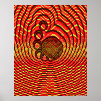 ワイヤフレームの軟体動物が気泡考えを放射する ポスター