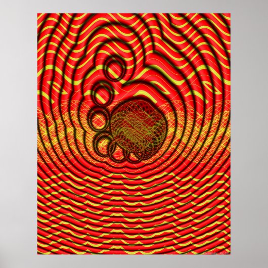 ワイヤフレームの軟体動物が気泡考えを放射する ポスター (正面)