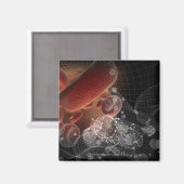 ワイヤフレーム内の赤血球 マグネット (正面/裏面)