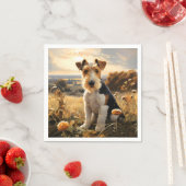 ワイヤヘアキツネテリアイン秋の田舎 スタンダードカクテルナプキン (インサイチュ)