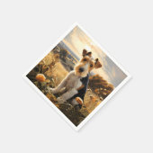 ワイヤヘアキツネテリアイン秋の田舎 スタンダードカクテルナプキン (角)