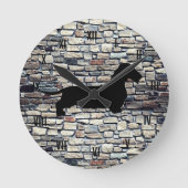 ワイヤヘアダックスフントレフェイクンガ壁時計 ラウンド壁時計 (正面)