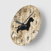 ワイヤヘアダッシュントフェイクウッドウォールクロック ラウンド壁時計 (傾斜)