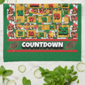 ワイヤヘアダッチシュント犬カウントダウンクリスマスアドベント キッチンタオル (折り畳み)