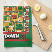 ワイヤヘアダッチシュント犬カウントダウンクリスマスアドベント キッチンタオル (四つ折り)