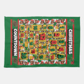 ワイヤヘアダッチシュント犬カウントダウンクリスマスアドベント キッチンタオル (横)