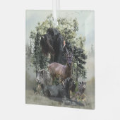 ワイヤヘアポインタ、アウトドア狩り ガラスオーナメント (正面左)