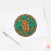 ワイヤレスカエル，色認識テスト，黒 ラウンドシール (封筒)