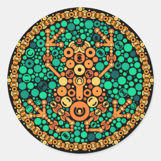 ワイヤレスカエル，色認識テスト，黒 ラウンドシール