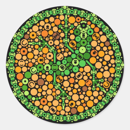 ワイヤレスGecko、色認識テスト、黒 ラウンドシール (正面)