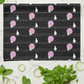 ワイヤーおもしろいパターンの黒のかわいいバブルバングル キッチンタオル (折り畳み)