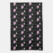 ワイヤーおもしろいパターンの黒のかわいいバブルバングル キッチンタオル (縦)