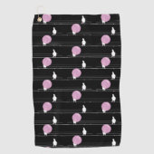 ワイヤーおもしろいパターンの黒のかわいいバブルバングル ゴルフタオル (正面)