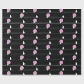 ワイヤーおもしろいパターンの黒のかわいいバブルバングル ラッピングペーパー (フラット)