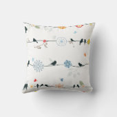 ワイヤーおよび花のフェミニンな鳥 クッション (裏面)