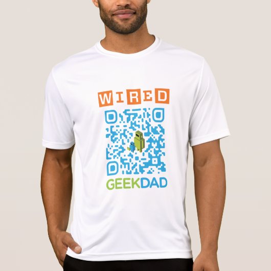 ワイヤーで縛られたギークのパパQRコード Tシャツ (正面)