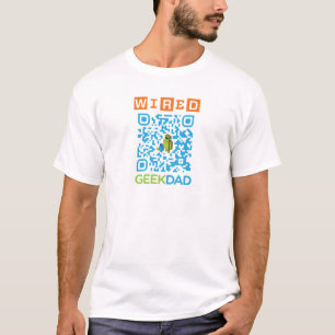 ワイヤーで縛られたギークのパパQRコード Tシャツ